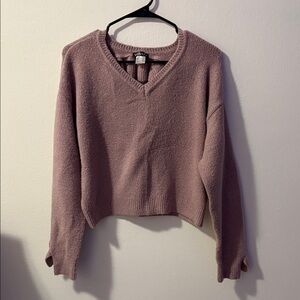 VENUS Mauve V-Neck Knit Sweater